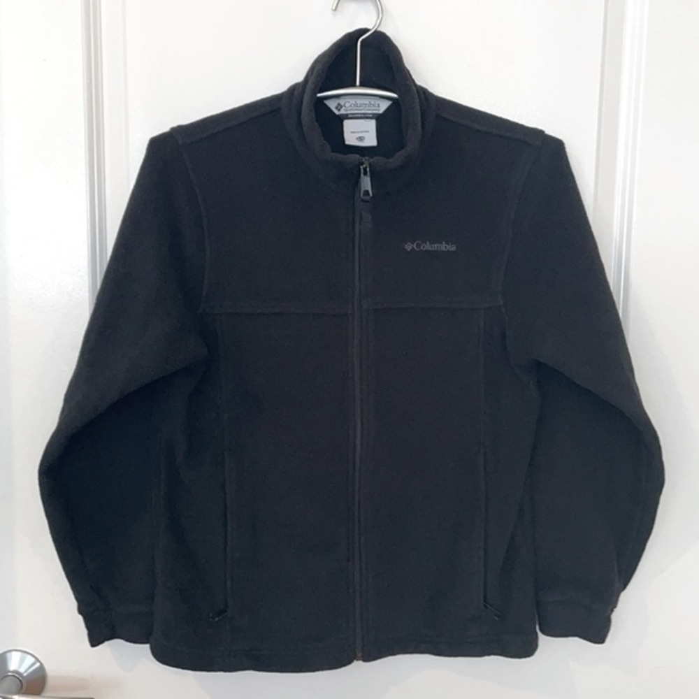 COLUMBIA | COULMBIA Full Zip Collared Black Fleece Sweatshirt Youth Size 14-16.
